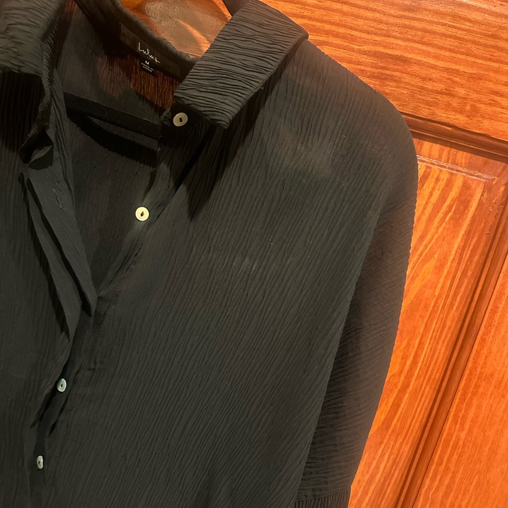 Black Button Down Blouse - image 3